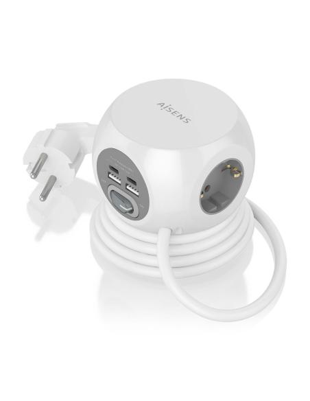 REGLETA 3 SALIDAS AISENS SOBREMESA 2XUSB-C 2XUSB-A 1.4M BLANCO ASPS-2A2C04-W