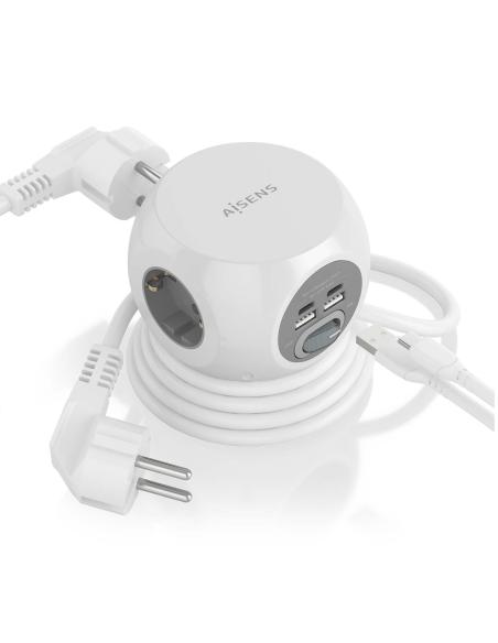 REGLETA 3 SALIDAS AISENS SOBREMESA 2XUSB-C 2XUSB-A 1.4M BLANCO ASPS-2A2C04-W