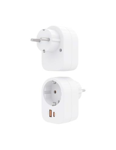 REGLETA 1 TOMAUSB-C 20W PD3.0USB-A 20W QC3.0 PARED BLANCO AISENS ASPS-1A1C06-W