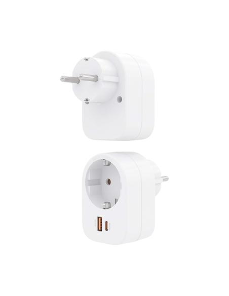 REGLETA 1 TOMAUSB-C 20W PD3.0USB-A 20W QC3.0 PARED BLANCO AISENS ASPS-1A1C06-W