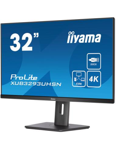 MONITOR IIYAMA 32" XUB3293UHSN-B5, IPS, 60HZ, 4 MS, HDMI, USB, USB-C, DISPLAYPORT, ALT, REG ALT, GIRO, INCL