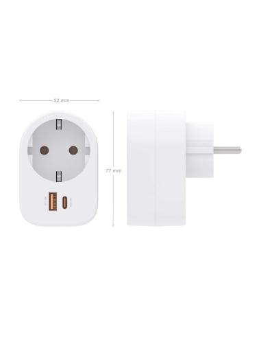 REGLETA 1 TOMAUSB-C 20W PD3.0USB-A 20W QC3.0 PARED BLANCO AISENS ASPS-1A1C06-W