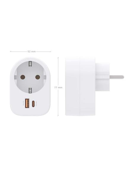 REGLETA 1 TOMAUSB-C 20W PD3.0USB-A 20W QC3.0 PARED BLANCO AISENS ASPS-1A1C06-W