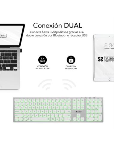 SUBBLIM Teclado Bluetooth/2.4G Master iluminado Ext P/B
