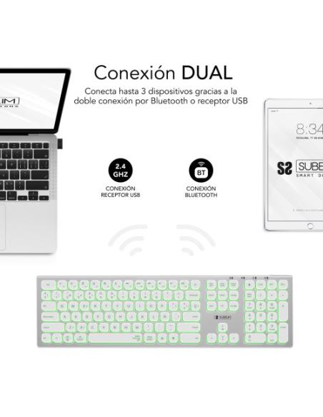 SUBBLIM Teclado Bluetooth/2.4G Master iluminado Ext P/B