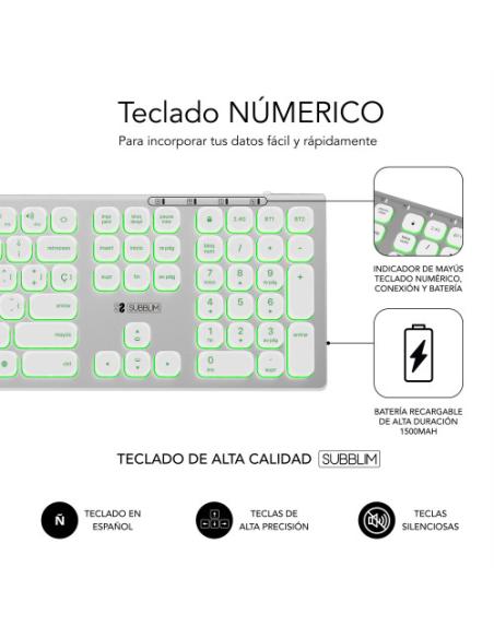 SUBBLIM Teclado Bluetooth/2.4G Master iluminado Ext P/B