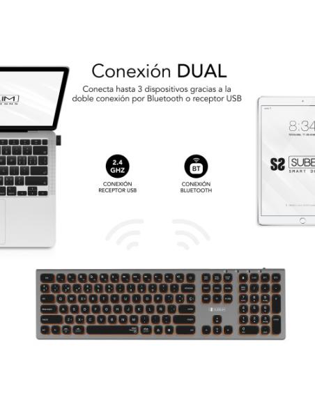 SUBBLIM Teclado Bluetooth/2.4G Master iluminado Ext G/N