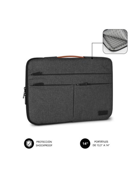 SUBBLIM Funda Air Padding 360 Sleeve 13,3-14" Dark Grey