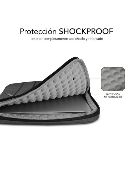 SUBBLIM Funda Air Padding 360 Sleeve 13,3-14" Dark Grey