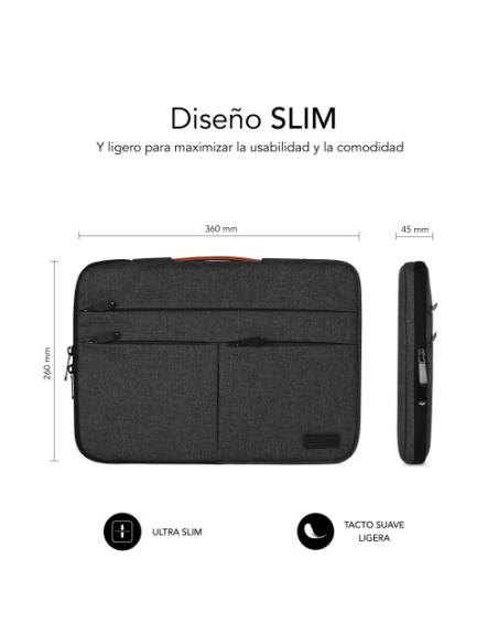 SUBBLIM Funda Air Padding 360 Sleeve 13,3-14" Dark Grey