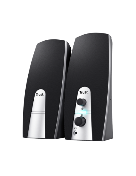 Trust 24660 conjunto de altavoces 5 W Negro, Metálico 2.0 canales