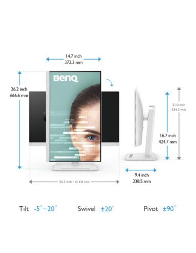 BENQ MONITOR GW2790QT (9H.LLGLA.TBE) (Q1'23) 27” IPS 2K QHD USB-C EYE-CARE, ALTAVOCES Y MICRÓFONO CON CANCELACION DE RUIDOS, REG