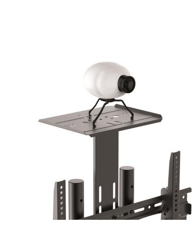 SOPORTE DE SUELO CON RUEDA TV 37-70 CON BANDEJA 600X200 TOOQ NEGRO FS1470M-B