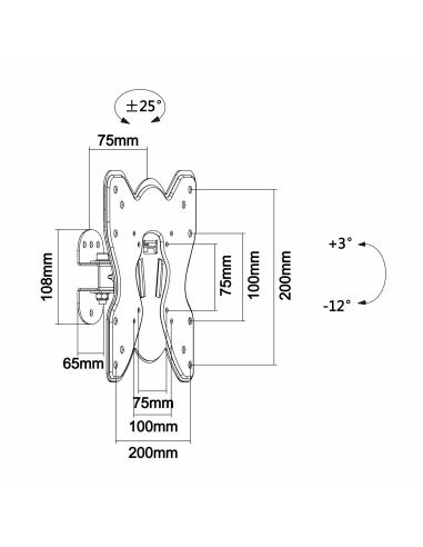 SOPORTE TV MONITOR AISENS ECO GIRA INCLINA 25KG 23-42 NEG WT42TS-005