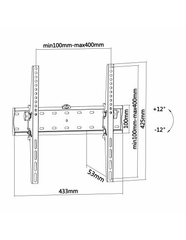 SOPORTE TV MONITOR AISENS ECO INCLINABLE 40KG DE 32-55 NEGRO WT55T-015