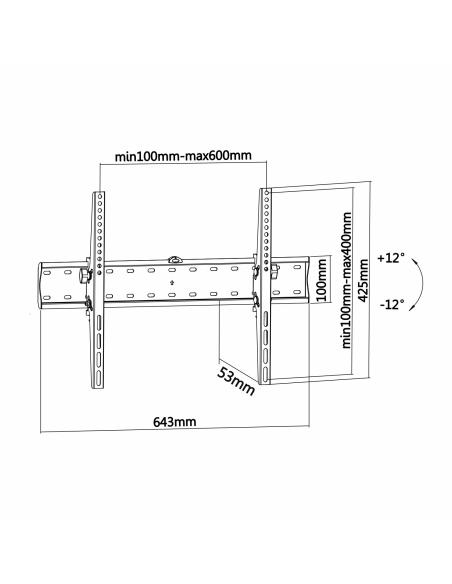 SOPORTE TV MONITOR AISENS ECO INCLINABLE 40KG DE 37-70 NEGRO WT70T-017