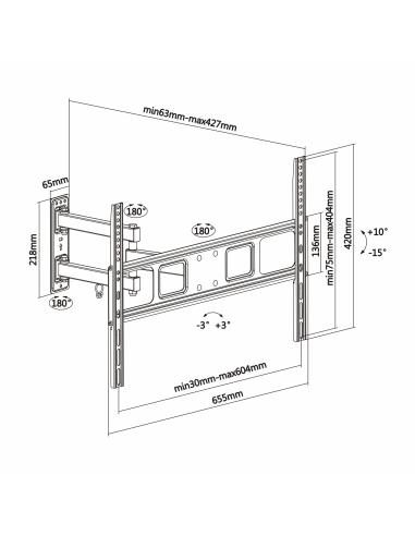 SOPORTE TV MONITOR AISENS ECO GIRA INCLINA NIVELA 35KG 37-70 NEGRO WT70TSLE-021
