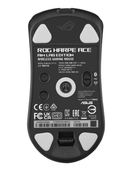ASUS ROG Harpe Ace Aim Lab Edition ratón Ambidextro RF Wireless + Bluetooth + USB Type-A Óptico 36000 DPI