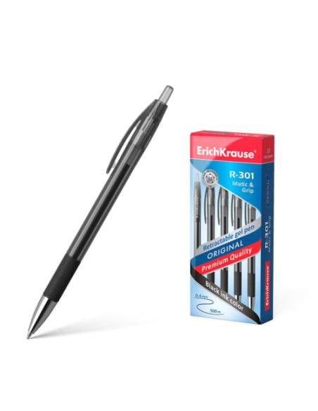 BOLÍGRAFO DE GEL AUTOMÁTICO R-301 ORIGINAL GEL MATIC&GRIP, COLOR DE LA TINTA: NEGRO ERICH KRAUSE 46815