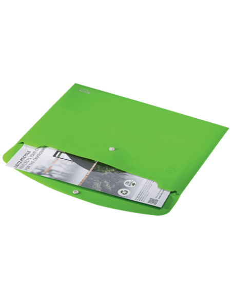 SOBRES POLIPROPILENO OPACO A4 CON BROCHE BOTON RECYCLE VERDE LEITZ 46780055
