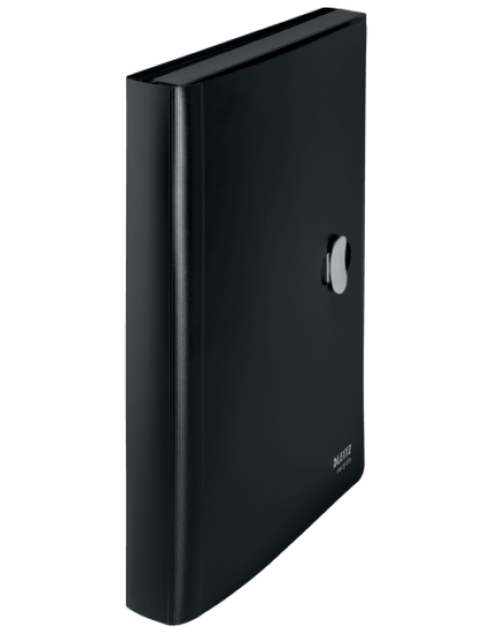CARPETA POLIPROPILENO ACORDEON 5 POSICIONES+BOLSILLO FRONTAL BROCHE GIRATORIO A4 RECYCLE NEGRO LEITZ 46240095