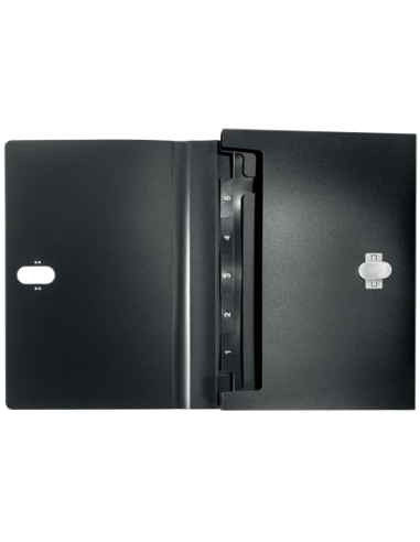 CARPETA POLIPROPILENO ACORDEON 5 POSICIONES+BOLSILLO FRONTAL BROCHE GIRATORIO A4 RECYCLE NEGRO LEITZ 46240095