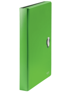 CARPETA POLIPROPILENO ACORDEON 5 POSICIONES+BOLSILLO FRONTAL BROCHE GIRATORIO A4 RECYCLE VERDE LEITZ 46240055