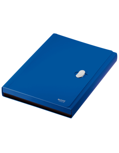 CARPETA POLIPROPILENO ACORDEON 5 POSICIONES+BOLSILLO FRONTAL BROCHE GIRATORIO A4 RECYCLE AZUL LEITZ 46240035