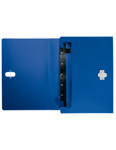 CARPETA POLIPROPILENO ACORDEON 5 POSICIONES+BOLSILLO FRONTAL BROCHE GIRATORIO A4 RECYCLE AZUL LEITZ 46240035