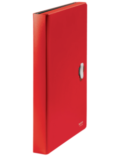 CARPETA POLIPROPILENO ACORDEON 5 POSICIONES+BOLSILLO FRONTAL BROCHE GIRATORIO A4 RECYCLE ROJO LEITZ 46240025