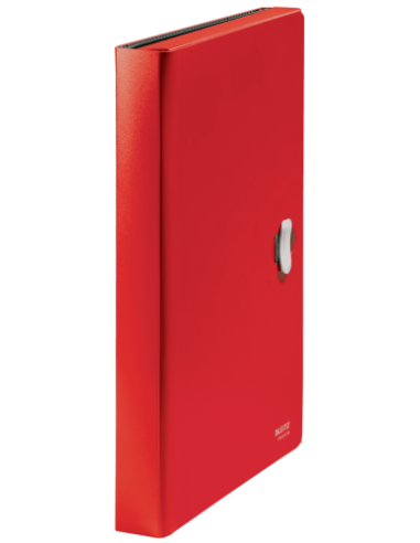 CARPETA POLIPROPILENO ACORDEON 5 POSICIONES+BOLSILLO FRONTAL BROCHE GIRATORIO A4 RECYCLE ROJO LEITZ 46240025