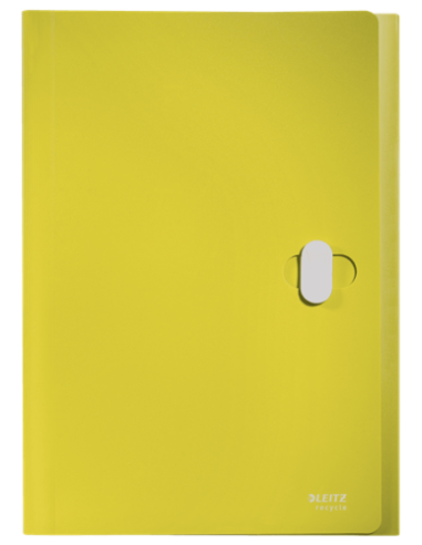 CARPETA POLIPROPILENO ACORDEON 5 POSICIONES+BOLSILLO FRONTAL BROCHE GIRATORIO A4 RECYCLE AMARILLO LEITZ 46240015