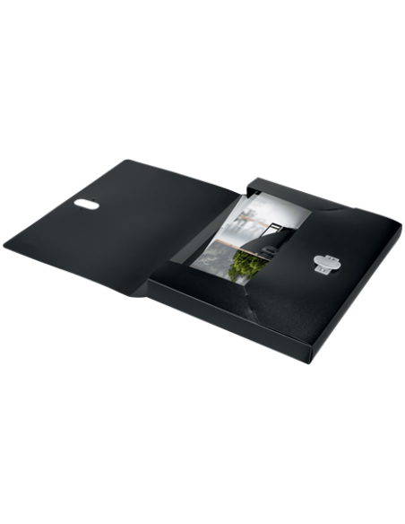 CARPETA POLIPROPILENO DE PROYECTOS 38MM Y CIERRE BROCHE GIRATORIO A4 RECYCLE NEGRO LEITZ 46230095