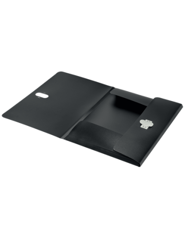 CARPETA POLIPROPILENO 3 SOLAPAS Y CIERRE BROCHE GIRATORIO A4 RECYCLE NEGRO LEITZ 46220095