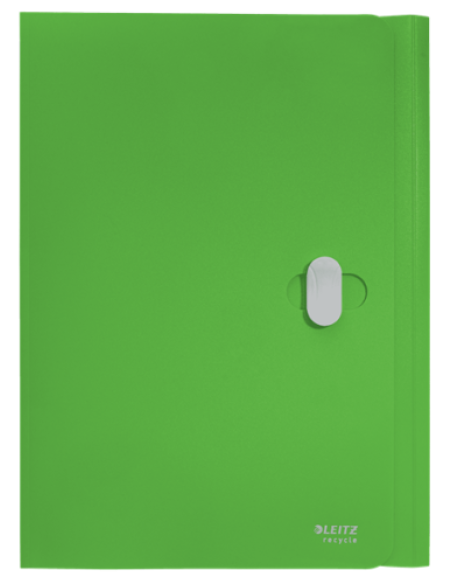 CARPETA POLIPROPILENO 3 SOLAPAS Y CIERRE BROCHE GIRATORIO A4 RECYCLE VERDE LEITZ 46220055