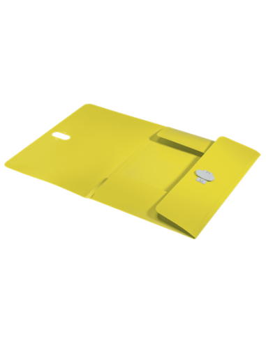 CARPETA POLIPROPILENO 3 SOLAPAS Y CIERRE BROCHE GIRATORIO A4 RECYCLE AMARILLO LEITZ 46220015