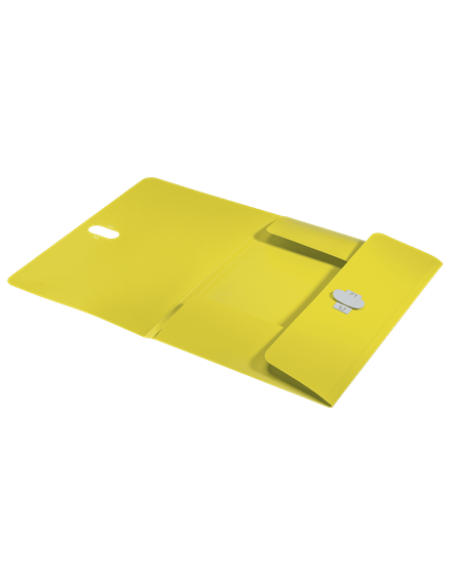 CARPETA POLIPROPILENO 3 SOLAPAS Y CIERRE BROCHE GIRATORIO A4 RECYCLE AMARILLO LEITZ 46220015