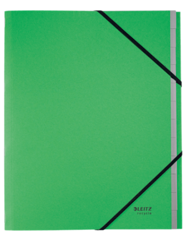 CARPETA CLASIFICADORA DE CARTON 12 POSICIONES A4 RECYCLE 100% VERDE LEITZ 39150055