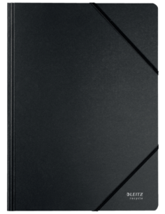 CARPETA DE CARTON CON GOMAS Y SIN SOLAPAS A4 RECYCLE 100% NEGRO LEITZ 39080095