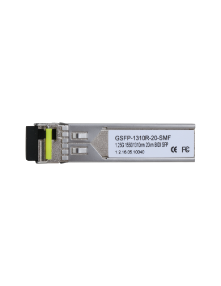 (GSFP-1310R-20-SMF) DAHUA MÓDULO ÓPTICO GIGABIT TRANSCEPTOR DE FIBRA SFP MONOMODO SM LC 1GBPS ENVÍO 1550NM RECEPCIÓN 1310NM HAST