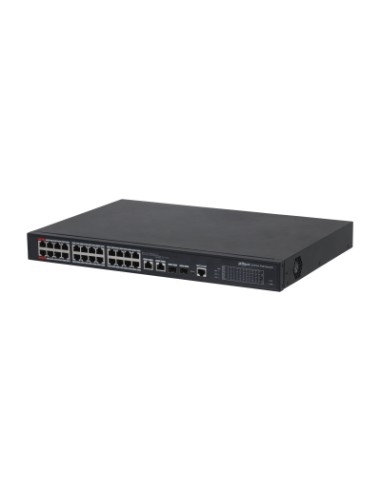 (DH-PFS4226-24ET-360-V3) DAHUA SWITCH L2 HI-POE 2.0 GESTIONABLE 24 PUERTOS 10/100 + 2 UPLINK COMBO GIGABIT/SFP