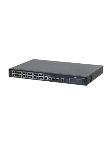 (DH-LR2226-24ET-360-V2) DAHUA SWITCH L2 EPOE GESTIONABLE 24 PUERTOS 10/100 (8 EPOE/EOC + 16 POE) + 2 UPLINK COMBO GIGABIT/SFP