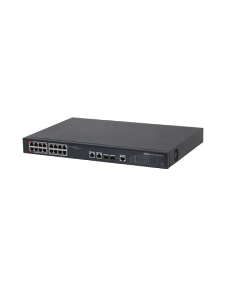 (DH-PFS4218-16ET-240-V3) DAHUA SWITCH L2 HI-POE GESTIONABLE 16 PUERTOS 10/100 + 2 COMBO GIGABIT/SFP UPLINK