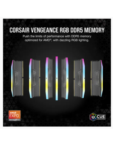 MEMORIA CORSAIR DDR5 32GB 2X16GB PC5200 VENGEANCE RGB CMH32GX5M2B5200Z40K