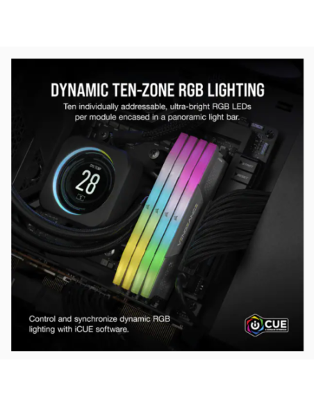 MEMORIA CORSAIR DDR5 32GB 2X16GB PC5200 VENGEANCE RGB CMH32GX5M2B5200Z40K