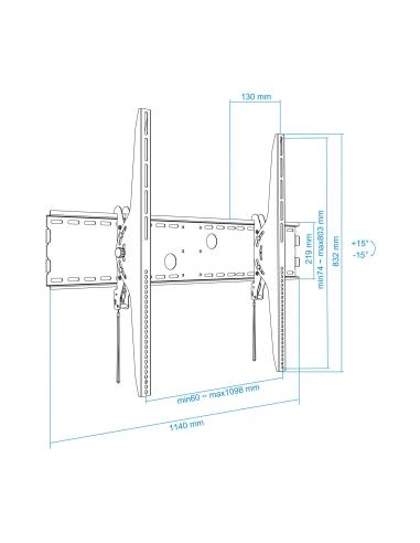 SOPORTE MONITORTV 60-100 INCLI MAX 130KG TOOQ LP42130T-B
