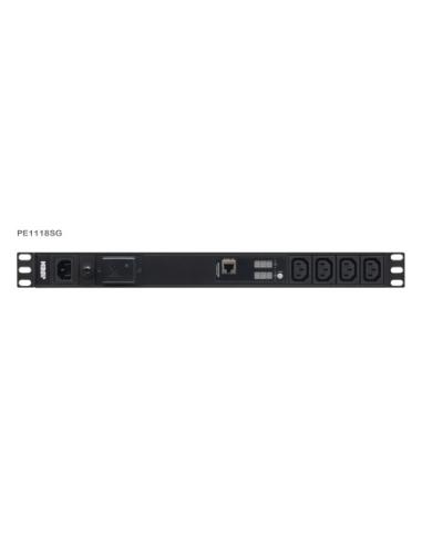 ATEN 18-OUTLET 1U PDU WITH CURRENT & VOLTAGE LCD DISPLAY, OVERCURRENT AND SURGE PROTECTION (10A) (16X C13) (PE1118SG-AT-G)