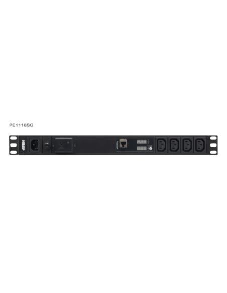 ATEN 18-OUTLET 1U PDU WITH CURRENT & VOLTAGE LCD DISPLAY, OVERCURRENT AND SURGE PROTECTION (10A) (16X C13) (PE1118SG-AT-G)