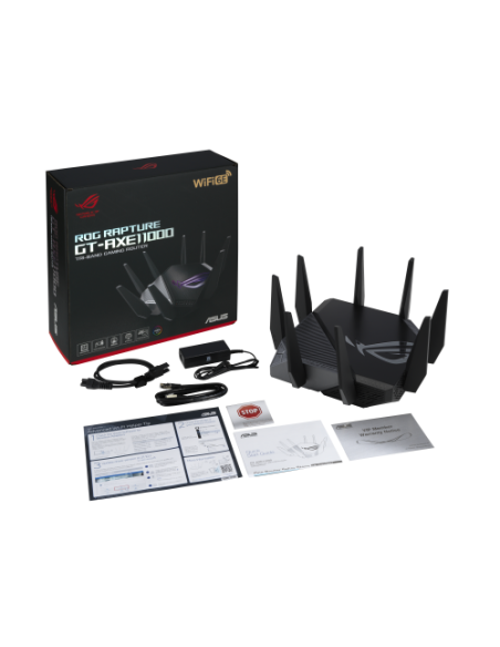 ASUS GT-AXE11000 router inalámbrico Gigabit Ethernet Tribanda (2.4 GHz / 5 GHz / 6 GHz) Negro