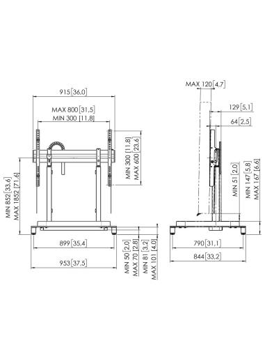 VOGELS RISE 5108 MOTORIZED DISPLAY LIFT FLOOR STAND 80 BLACK (RISE5108 )